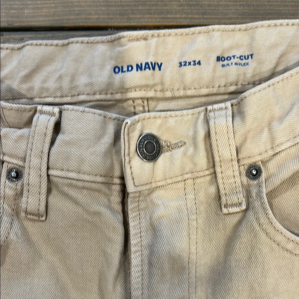 3 Pairs Old Navy Blue and Tan Bootcut Jeans 32X34 - Picture 2 of 10